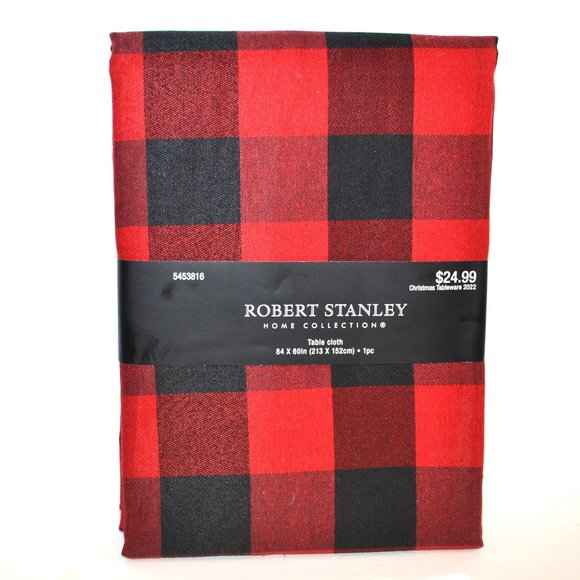 Robert Stanley Home Collection Buffalo Plaid Tablecloth New 84 x 60 - Picture 1 of 2